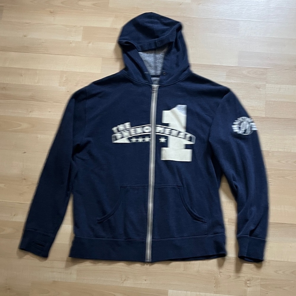 WWE’s AJ Styles Zip-Up Hoodie in Navy Blue
